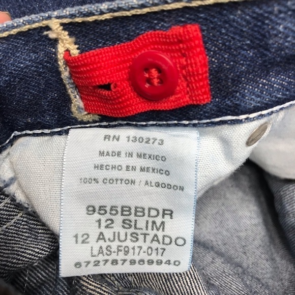 Wrangler Medium Dark Straight Leg Jeans Adjustable Waist Size 12 Slim - Picture 9 of 9